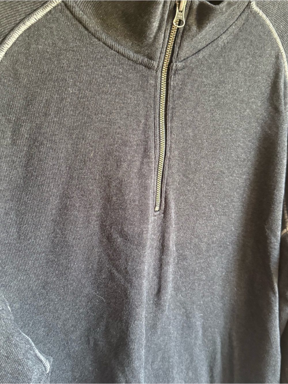 Men’s XXL Navy/Gray LL Bean Traditional Fit Casual Outdoor Quarter Zip Pullover - Picture 2 of 5